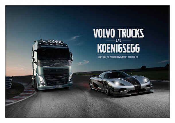 Volvo FH bir spor arabaya karşı: Volvo Trucks'tan yeni bir meydan okuma!