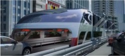 Un autobus du futur « anti-bouchon » présenté en Chine