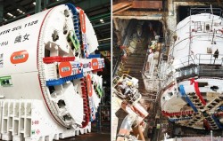 Uma máquina de perfurar túneis a densidade variável em Hong Kong  