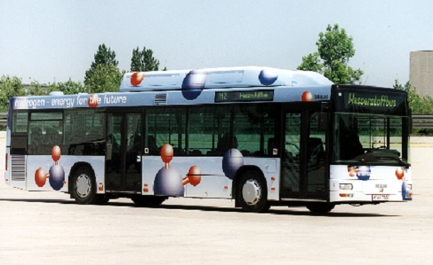 Un bus MAN expérimental à hydrogène.