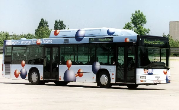 Un bus MAN expérimental à hydrogène.