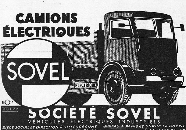 Cette publicité pour les camions électriquesSovel date de 1946.